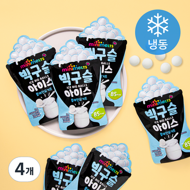 미니멜츠 빅구슬 아이스 플레인요거트 (냉동), 72g, 6개입, 4개