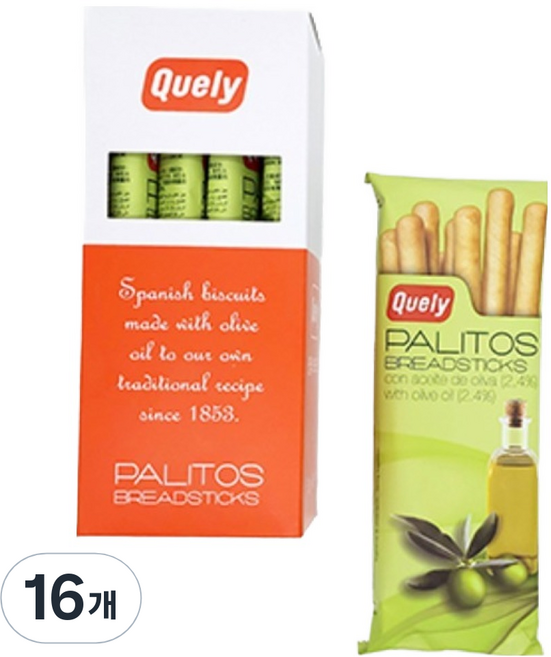 퀼리 오리지널 브래드스틱, 50g, 16개