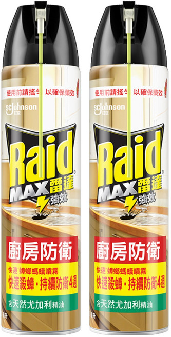 Raid 雷達 快速蟑螂螞蟻藥 尤加利, 500ml, 2罐