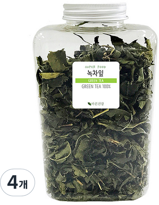 바른건강 국내산 녹차잎, 4개, 100g
