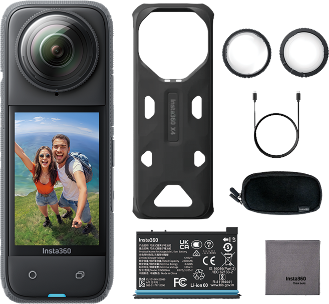 인스타360 X4 360도 촬영 액션캠, CINSABMA, 블랙