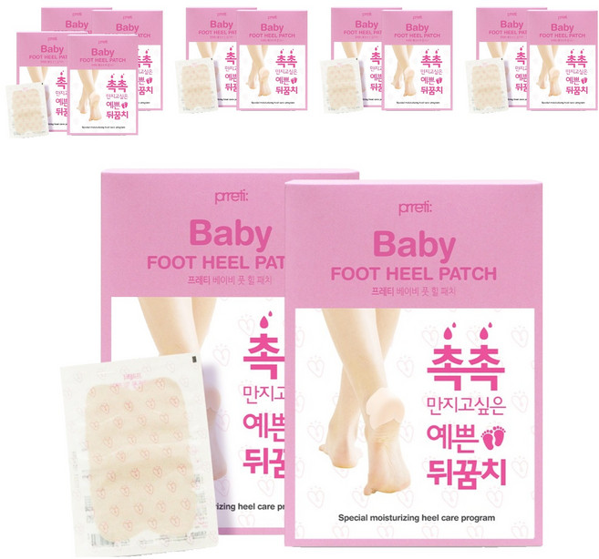 프레티 베이비 풋케어 힐 패치, 10개입, 12개