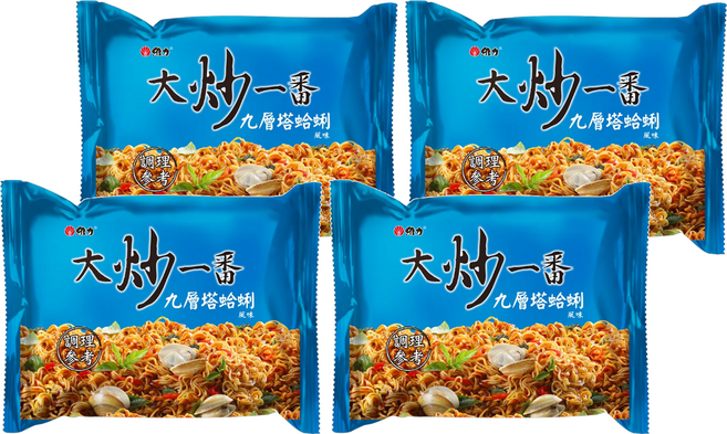 維力 大炒一番 九層塔蛤蜊風味麵 85g, 4包