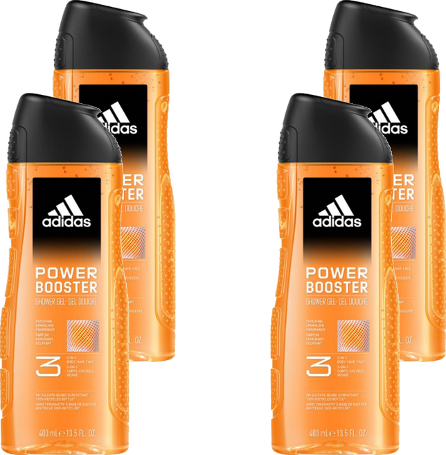 adidas 愛迪達 男性三合一潔顏洗髮沐浴露 極限釋放, 400ml, 4瓶