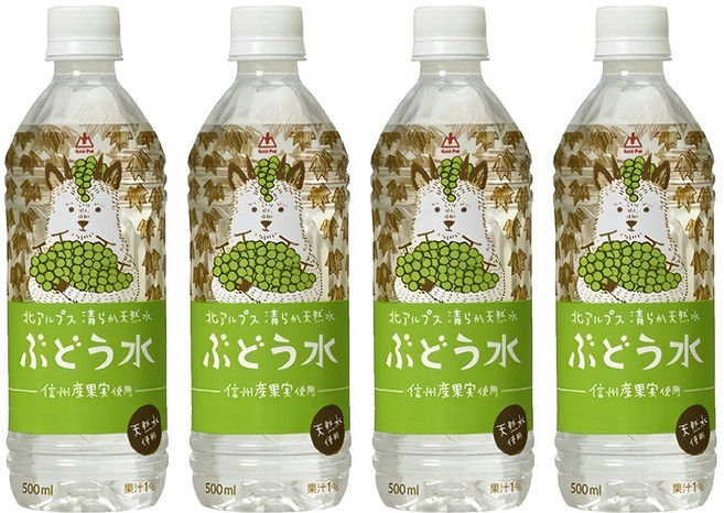 Gold-Pak 葡萄風味水, 500ml, 4個
