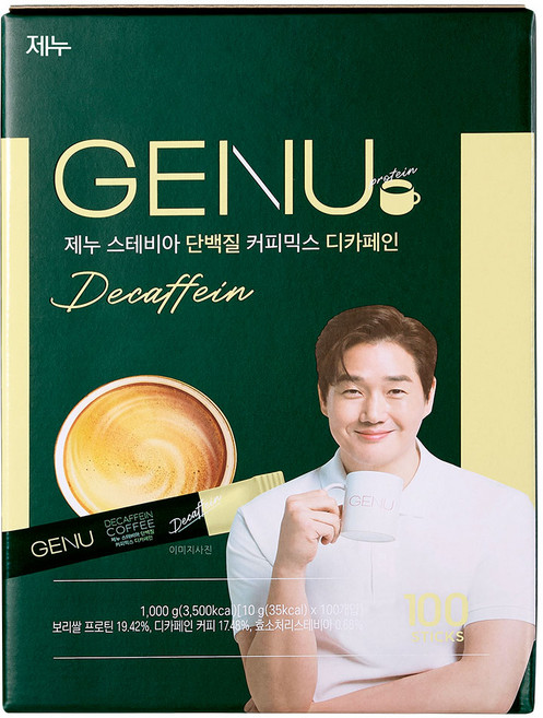 제누 스테비아 단백질 커피믹스 디카페인, 10g, 100개입, 1개