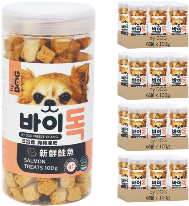 by DOG 狗狗凍乾零食, 新鮮鮭魚, 100g, 24罐
