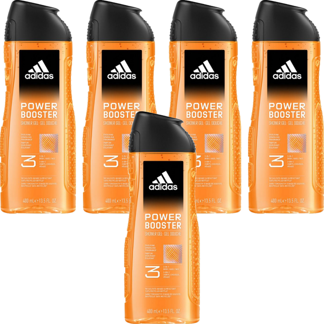 adidas 愛迪達 男性三合一潔顏洗髮沐浴露 極限釋放, 400ml, 5瓶