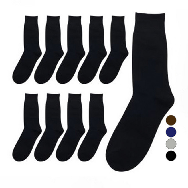 이지레그 남성용 긴목 무지 정장 신사양말 10켤레