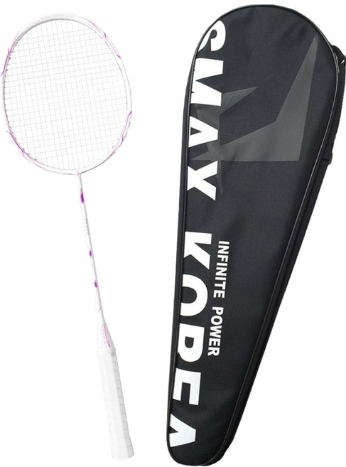 SmaxKorea 全碳纖維超輕量羽球拍 68g, 維納斯白 7U, 1個