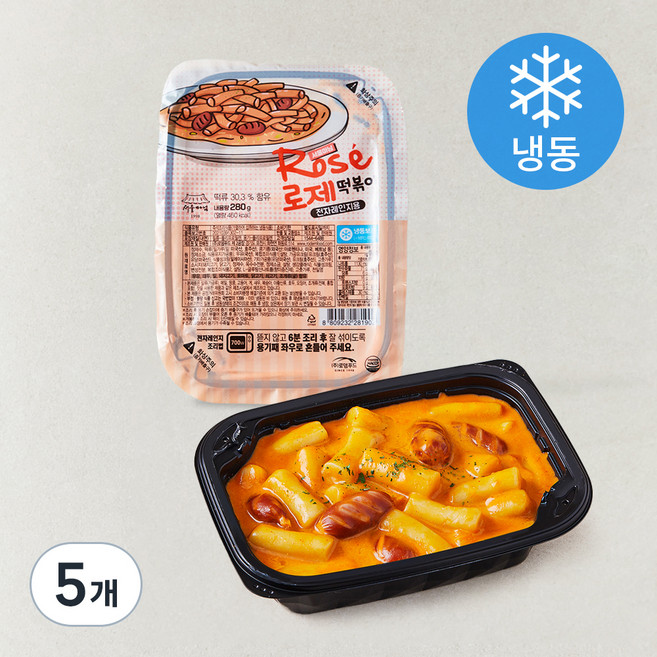 서울마님 즉석 로제떡볶이 (밀떡) (냉동), 280g, 5개