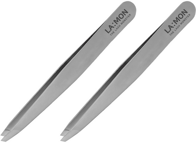 라몽 래쉬몬스터 프리미엄 슬랜트 족집게, 실버, 2개
