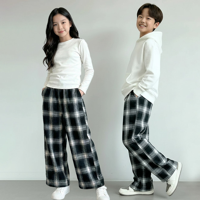 핑크비 여아용 테라 체크 바지