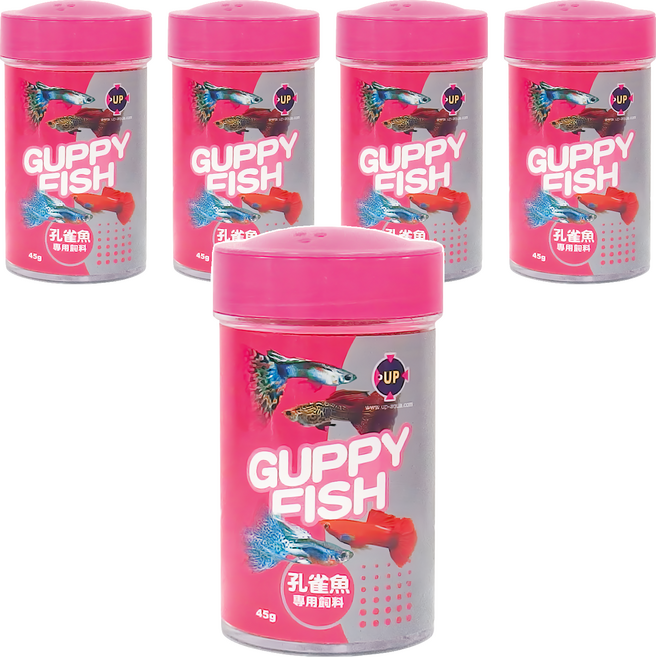 UP AQUA 雅柏 孔雀魚專用飼料 E-228, 45g, 5罐
