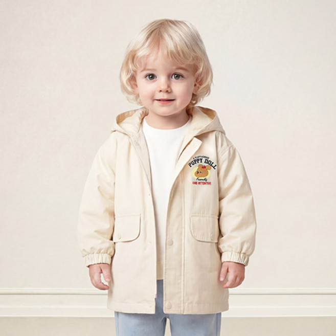 밀크마일 즐거운 퍼피돌 후드 사파리 점퍼