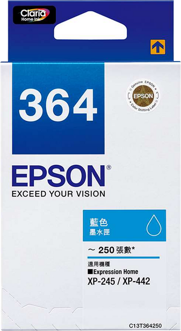 EPSON NO.364 原廠墨水匣 T364250, 藍色, 1個