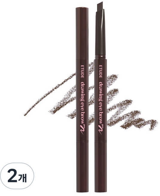 에뛰드 드로잉아이브로우 프로 0.25g, 01 다크 브라운, 2개