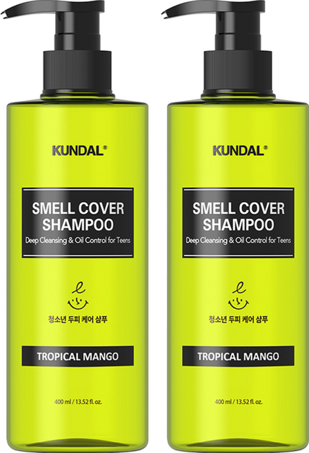KUNDAL 昆黛爾 青少年頭皮護理洗髮精 熱帶芒果香, 400ml, 2瓶