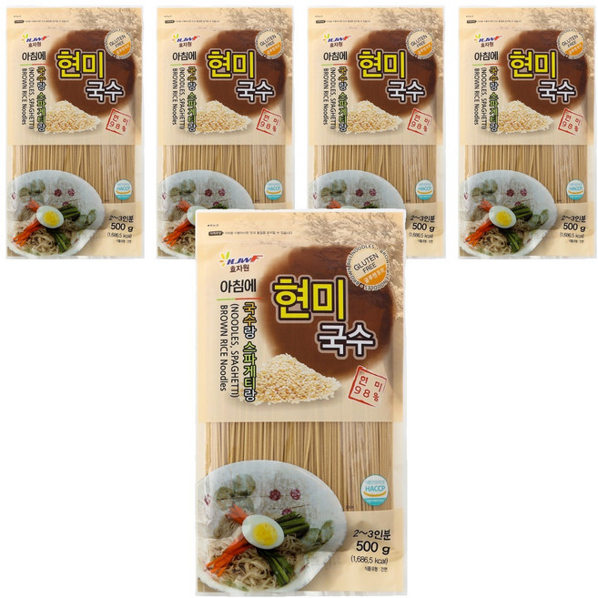 효자원 아침에 현미국수, 500g, 5개