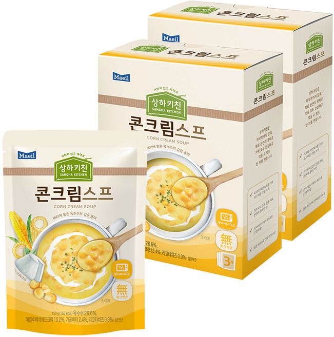 매일유업 상하키친 콘크림 스프 3p, 450g, 2개