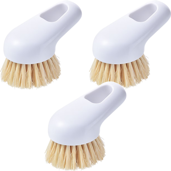 Quasi 淨濼劍麻短柄刷 11 x 6 x 6cm, 3個, 白色