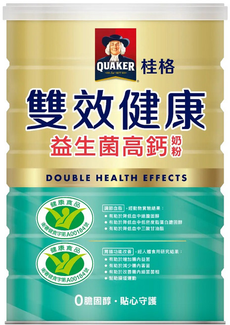 QUAKER 桂格 雙效健康益生菌高鈣奶粉, 750g, 1罐