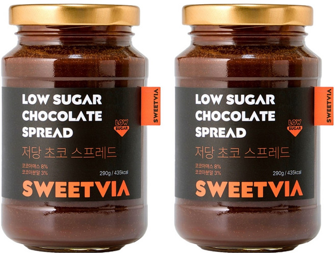스윗비아 저당 초코 스프레드, 290g, 2개