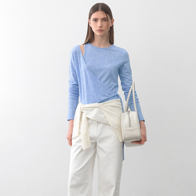 아틀리에나인 여성용 언발란스 랩 티 T-6991