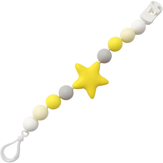 아가프라 실리콘 노리개 홀더, 스타옐로우, 1개