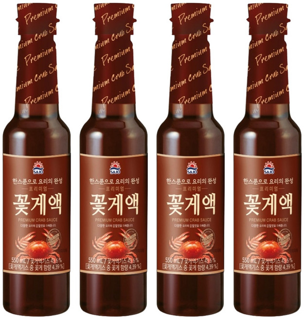 사조 프리미엄 꽃게액, 550ml, 4개