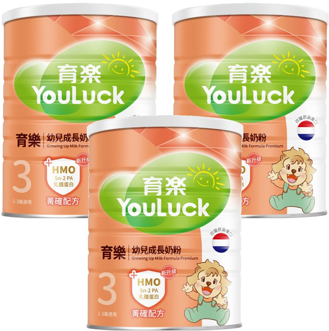 YouLuck 育樂 菁確成長奶粉 12~36個月, 800g, 3罐
