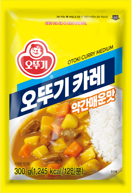 오뚜기 카레 과립형 약간 매운맛, 300g, 1개