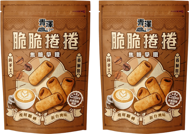 青澤 脆脆捲捲 焦糖拿鐵口味, 240g, 2個