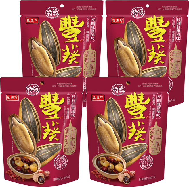 盛香珍 豐葵特級香瓜子 桂圓紅棗, 150g, 4個