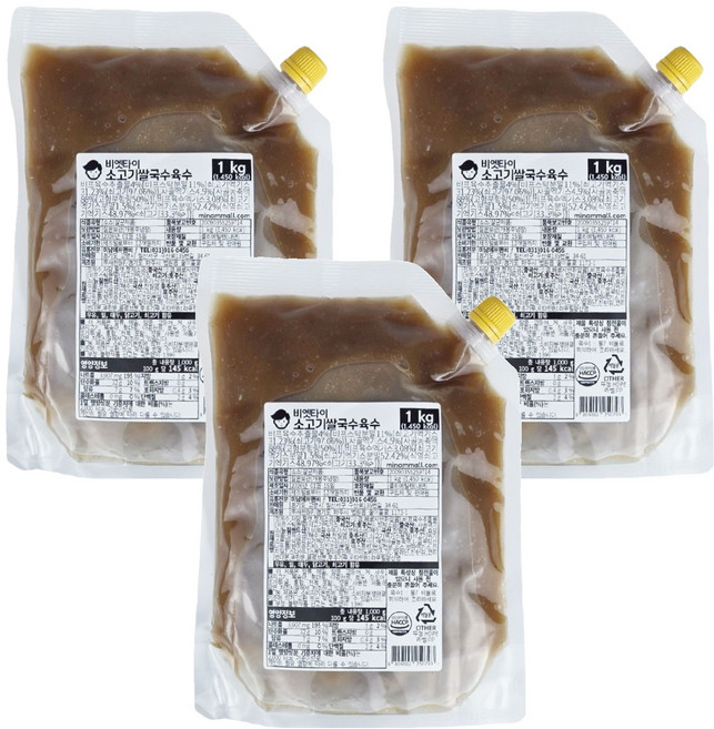 비엣타이 소고기쌀국수 육수, 3개, 1kg