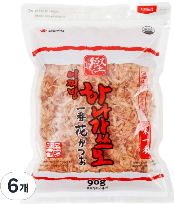야마끼 이찌방 하나 가쓰오부시 토핑용, 90g, 6개