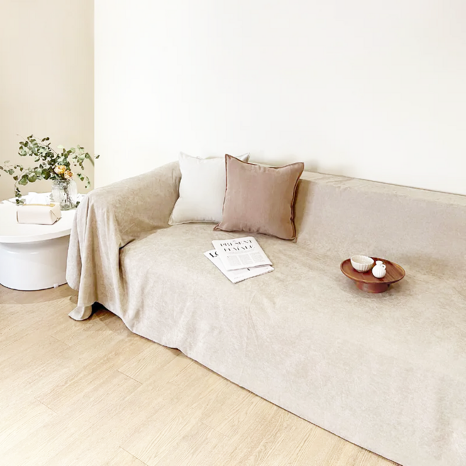 HOOM 禾慕生活 防水防貓抓沙發布, 溫柔奶茶, 1個