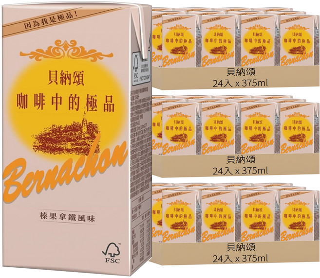 貝納頌 榛果拿鐵, 375ml, 72入