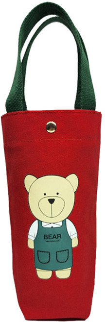 뷰레이터닷컴 곰돌이 텀블러 가방, 레드, 1개