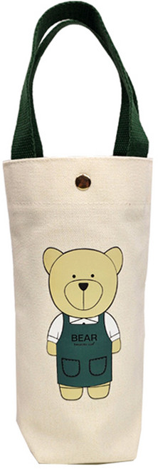 뷰레이터닷컴 곰돌이 텀블러 가방, 베이지, 1개