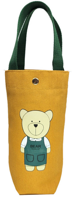 뷰레이터닷컴 곰돌이 텀블러 가방, 옐로우, 1개