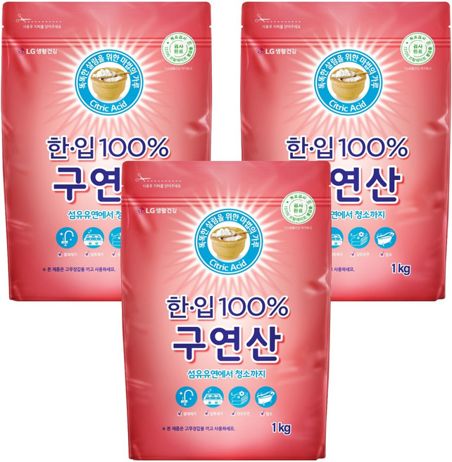 한입 100% 구연산, 1kg, 3개