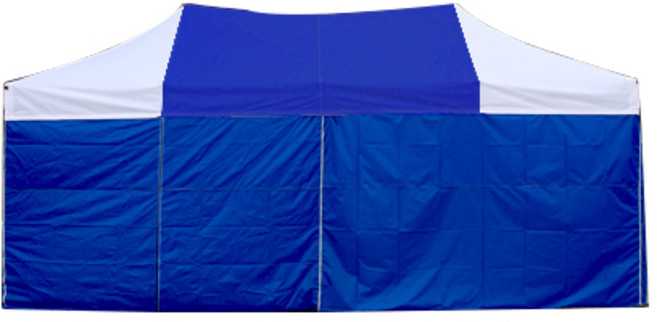홍캐노피 스테인레스 민자 벽면 접이식 행사용 캐노피 천막 2.5 x 5 m, 네이비 + 백색, 1개