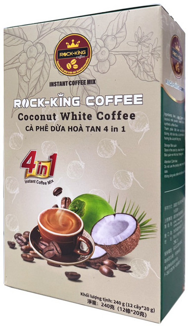 ROCK-KING 越南悶蒸萃取椰子咖啡, 1個, 20g, 12個裝