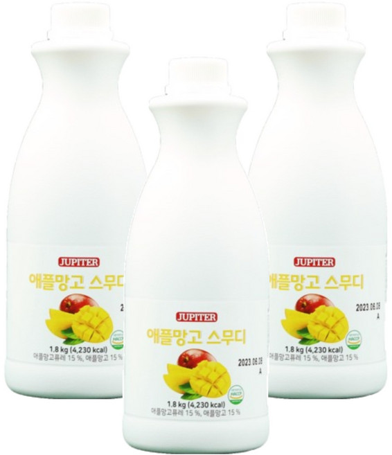 쥬피터 애플망고 스무디잼, 1.8kg, 3개