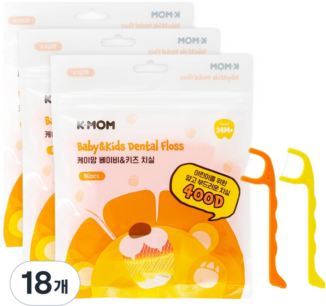 케이맘 베이비 키즈 치실, 7.5cm, 80개입, 18개