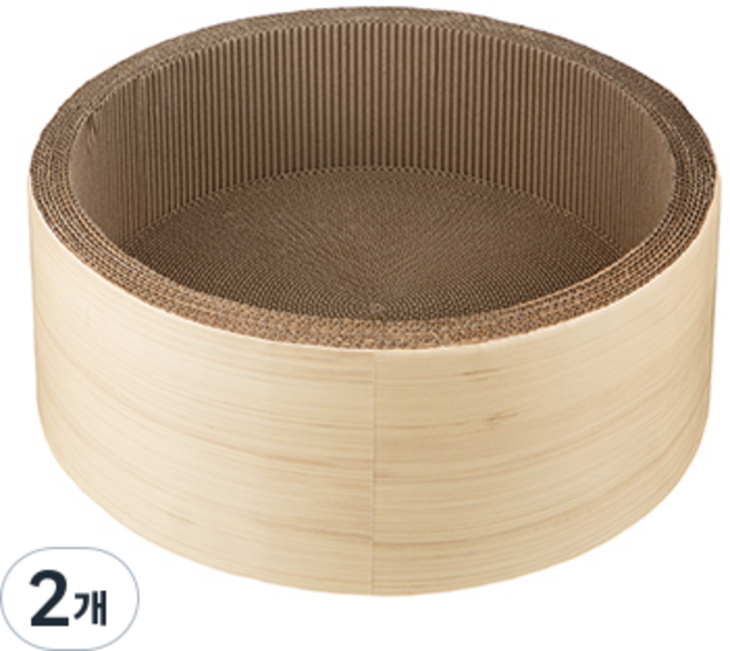 코멧 펫 고양이 스크래쳐 원형, 베이지, 2개