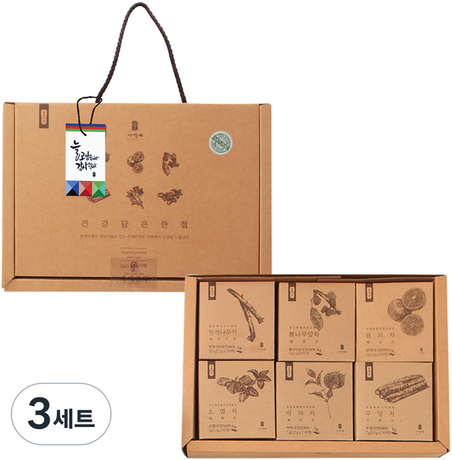 자연애 텀블러용 건강 담은 한첩 티백 선물세트, 6종, 3세트