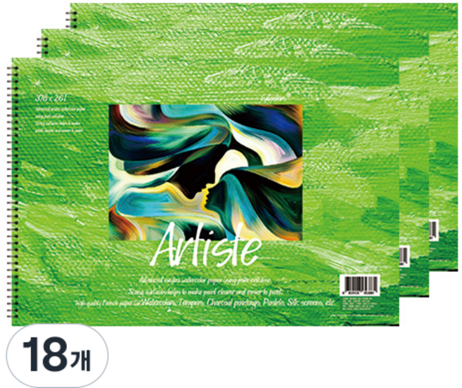 풀컬러즈 미술용 스케치북 200g 랜덤발송, 8절, 15매, 18개