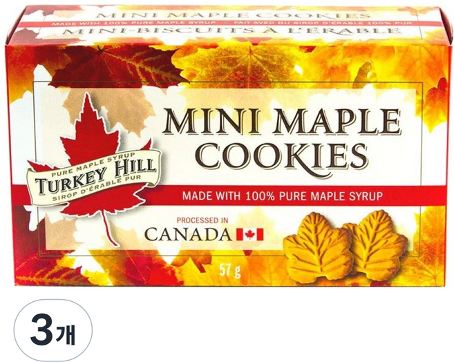 TURKEYHILL 미니 메이플쿠키, 57g, 3개